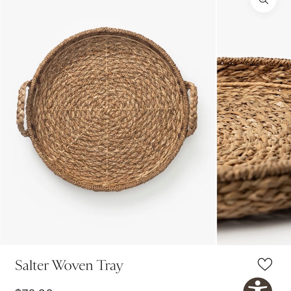 Woven Tray - Natural Brown Salter Woven Tray McGee and Co.